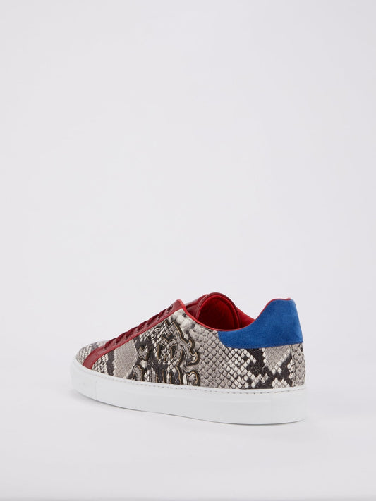 Colour Block Python Effect Sneakers