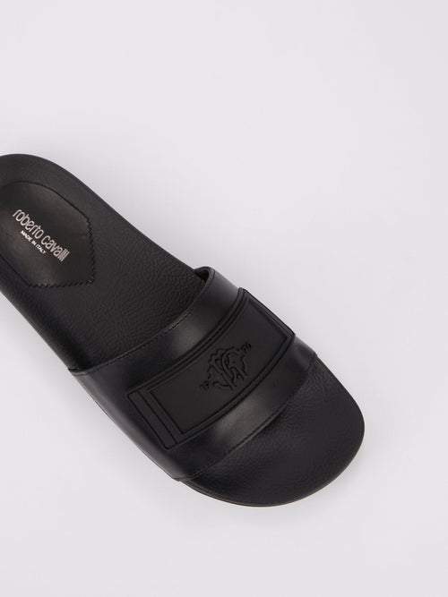 Black Logo Patch Slides