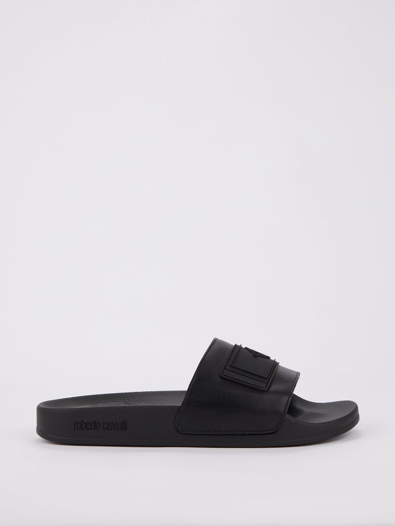 Black Logo Patch Slides