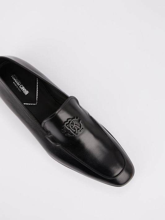 Black Slip On Monogram Brogues