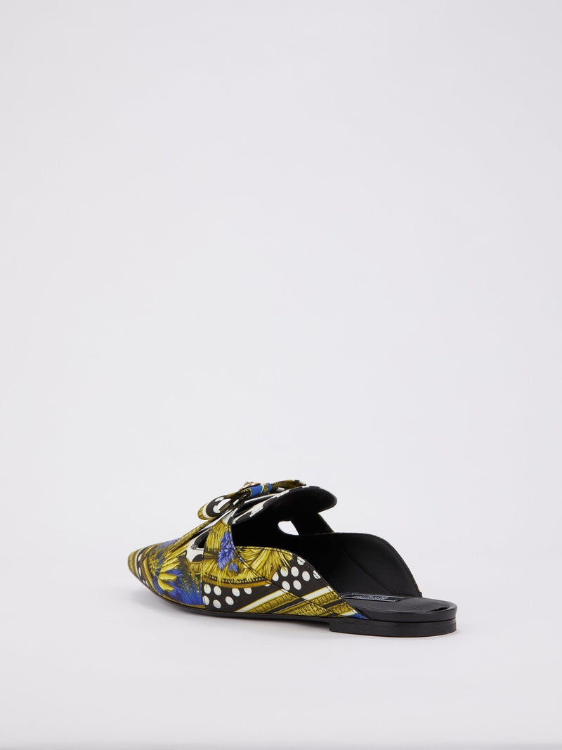 Sabot Jacquard Print Mules