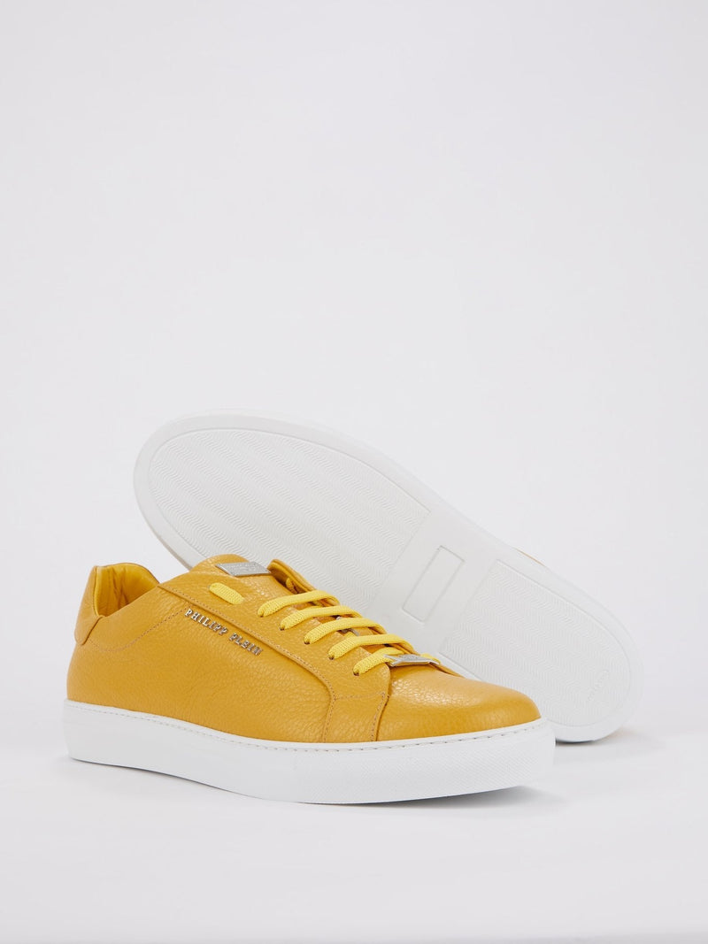 Mustard Low Top Leather Sneakers