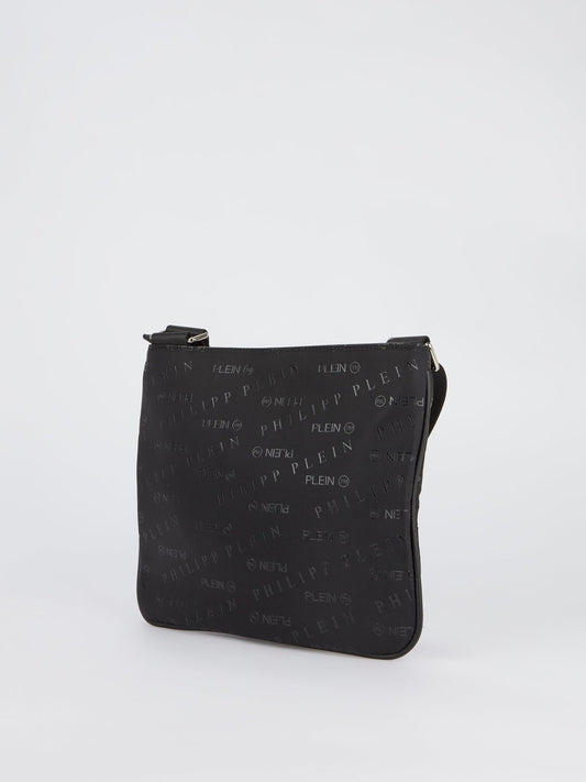 Black Monogram Patched Crossbody Bag