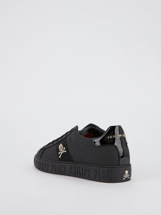 Black Logo Skull Sneakers