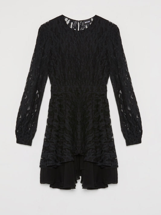 Black Ruffle Lace Dress