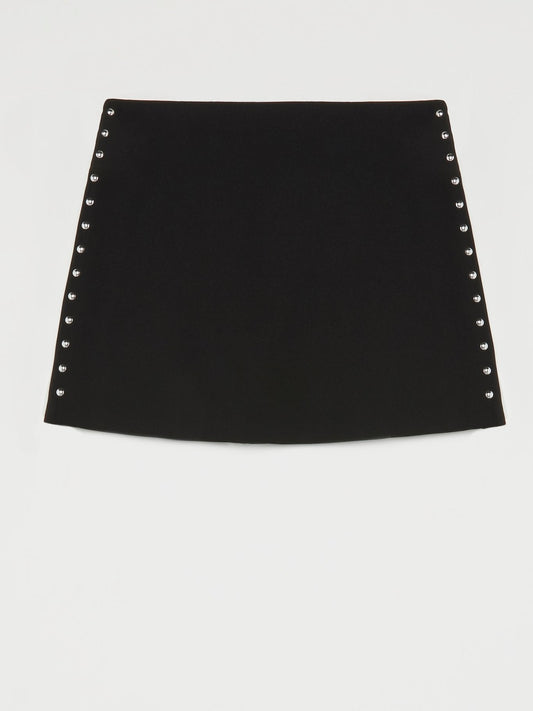 Leopard Print Stud Detail Mini Skirt