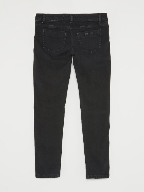 Black Tattered Denim Jeans