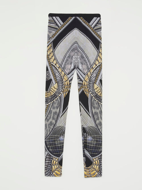 Jacquard Print Waistband Trousers