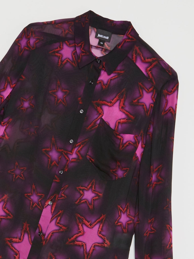 Pink Star Print Shirt