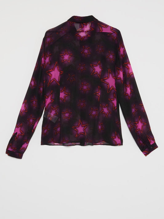 Pink Star Print Shirt