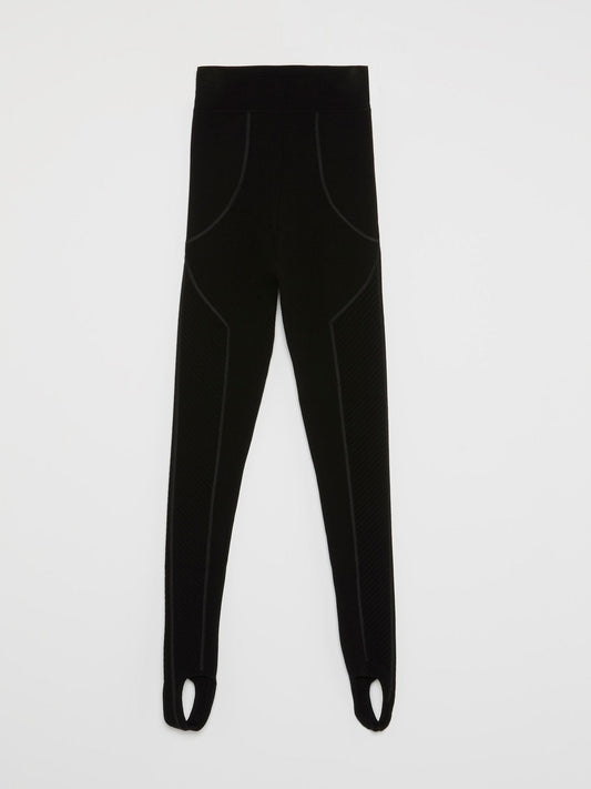 Black Geometric Stirrup Leggings