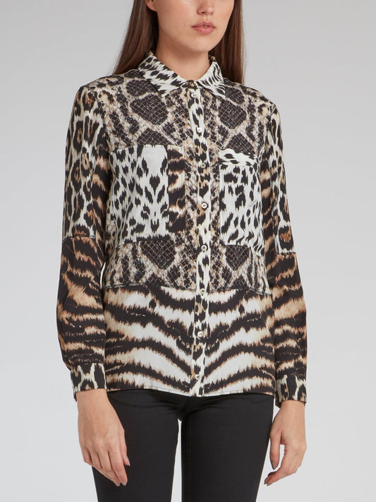 Animal Print Button Up Shirt