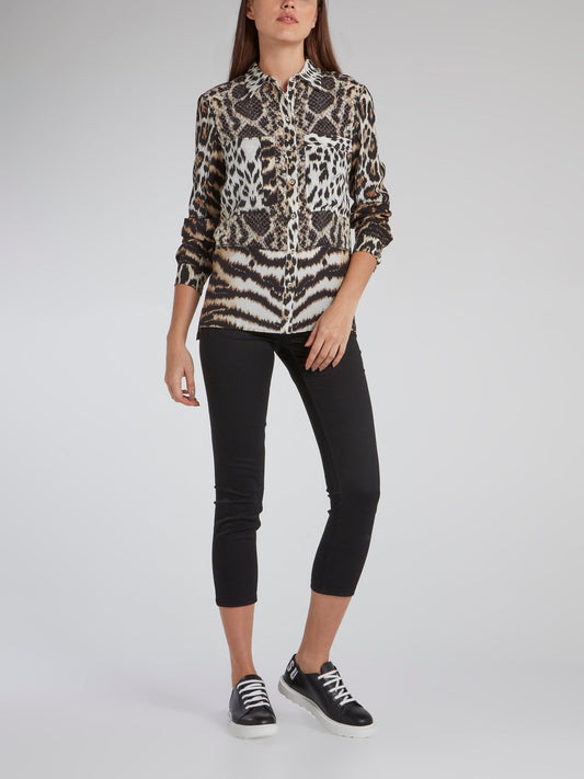 Animal Print Button Up Shirt