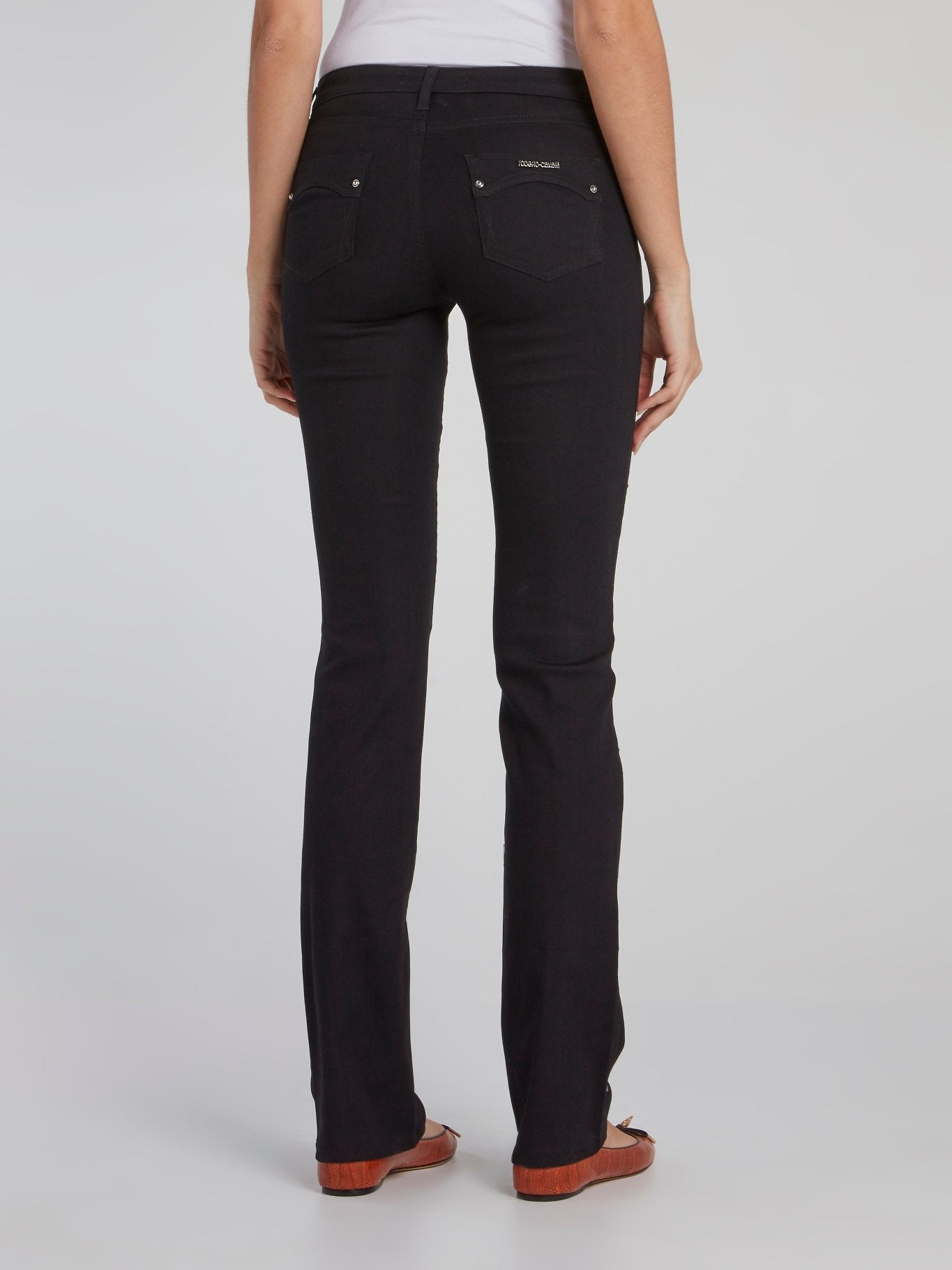 Black Multi-Stud Slim Fit Pants