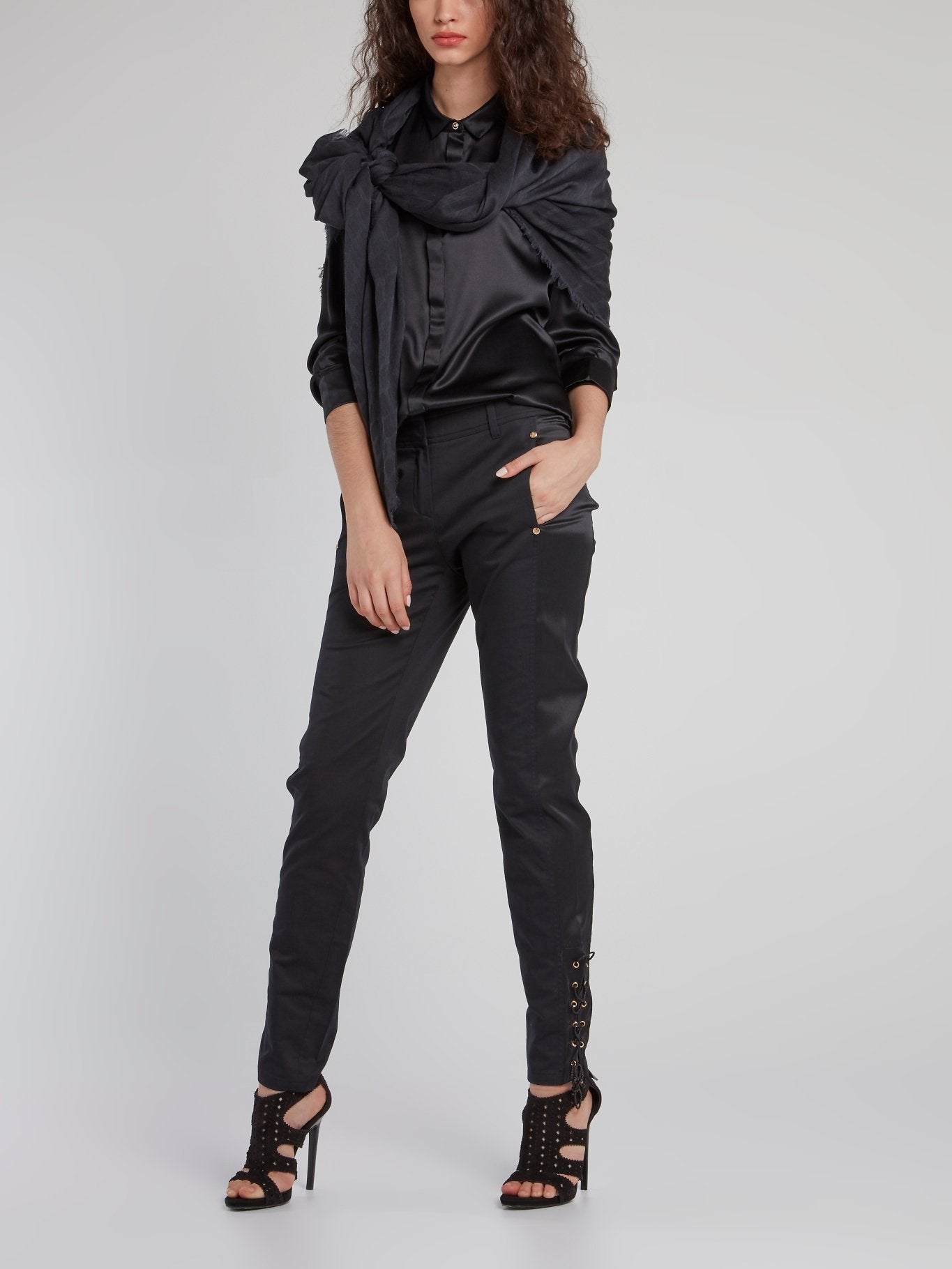 Black Button Up Silk Shirt