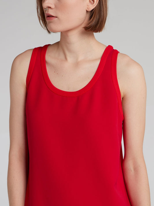 Red Logo Hem Tank Dress