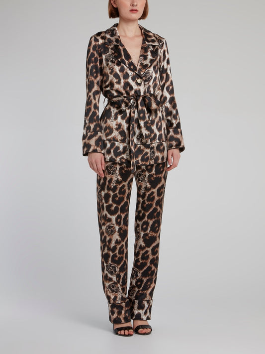 Leopard Print Silk Twin Set