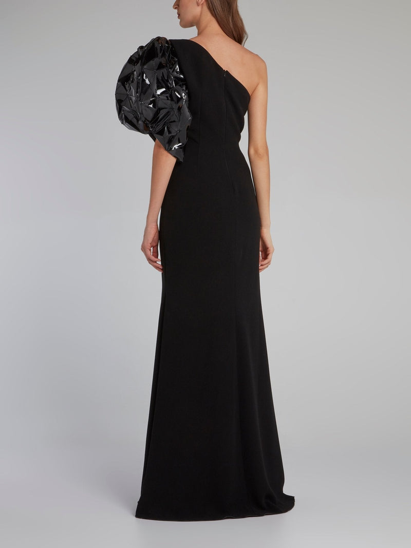 Mahonia Black One Shoulder Gown