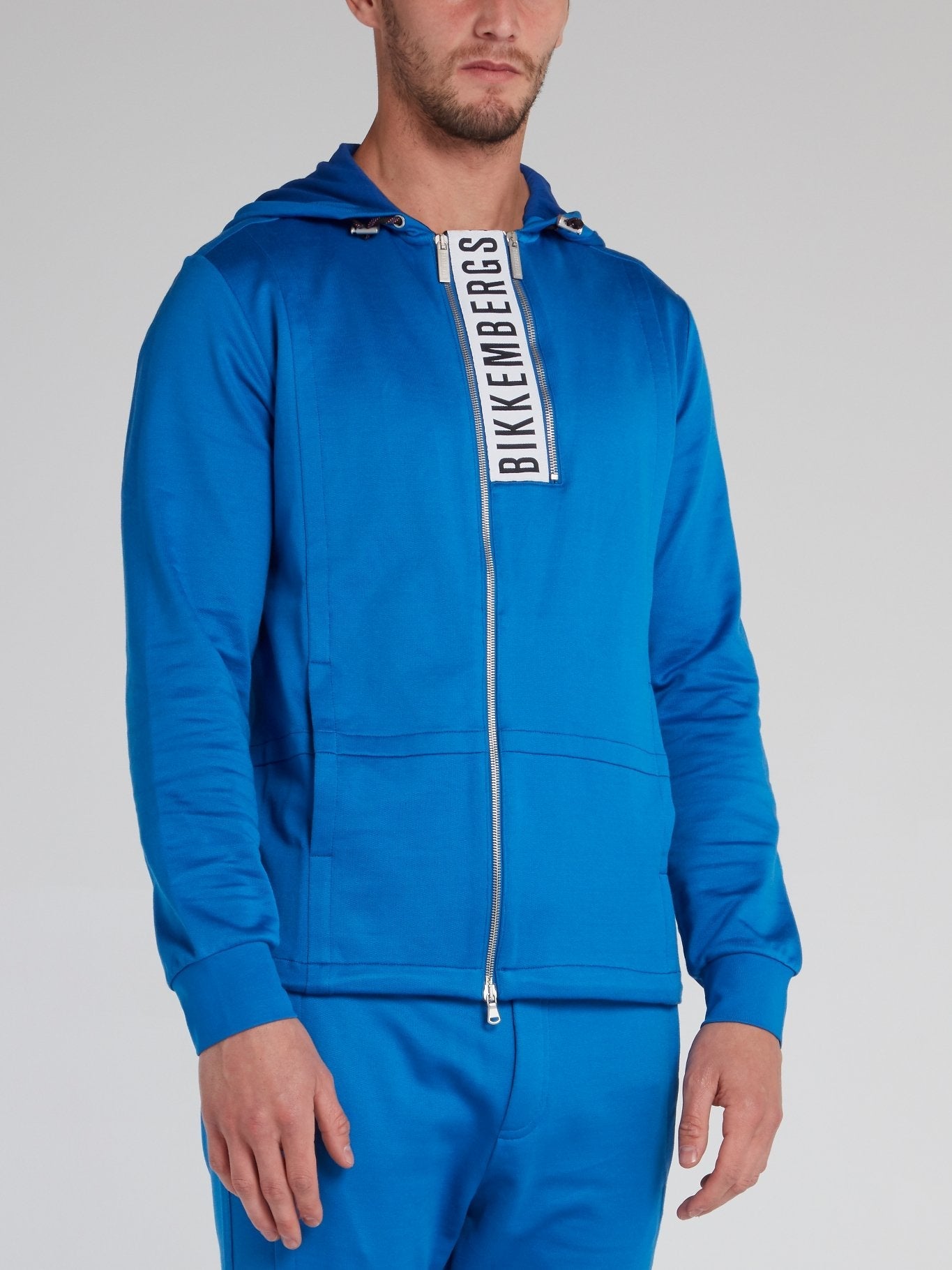 Blue Statement Zip Up Jacket