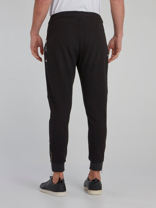 Black Zipper Pocket Active Pants