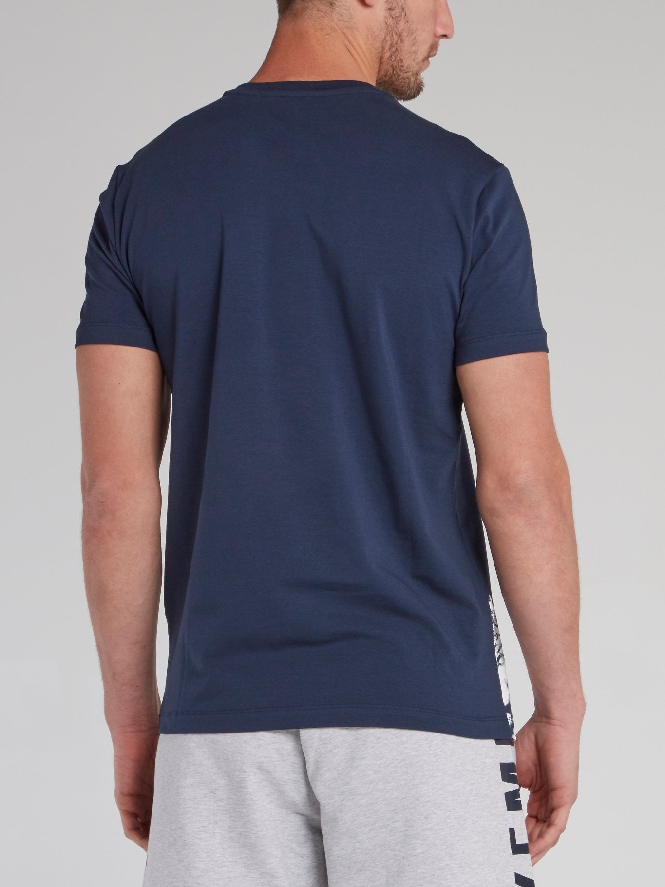 Navy Printed Crewneck T-Shirt