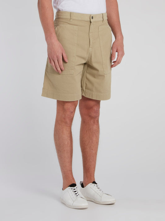 Khaki Cargo Bermuda Shorts