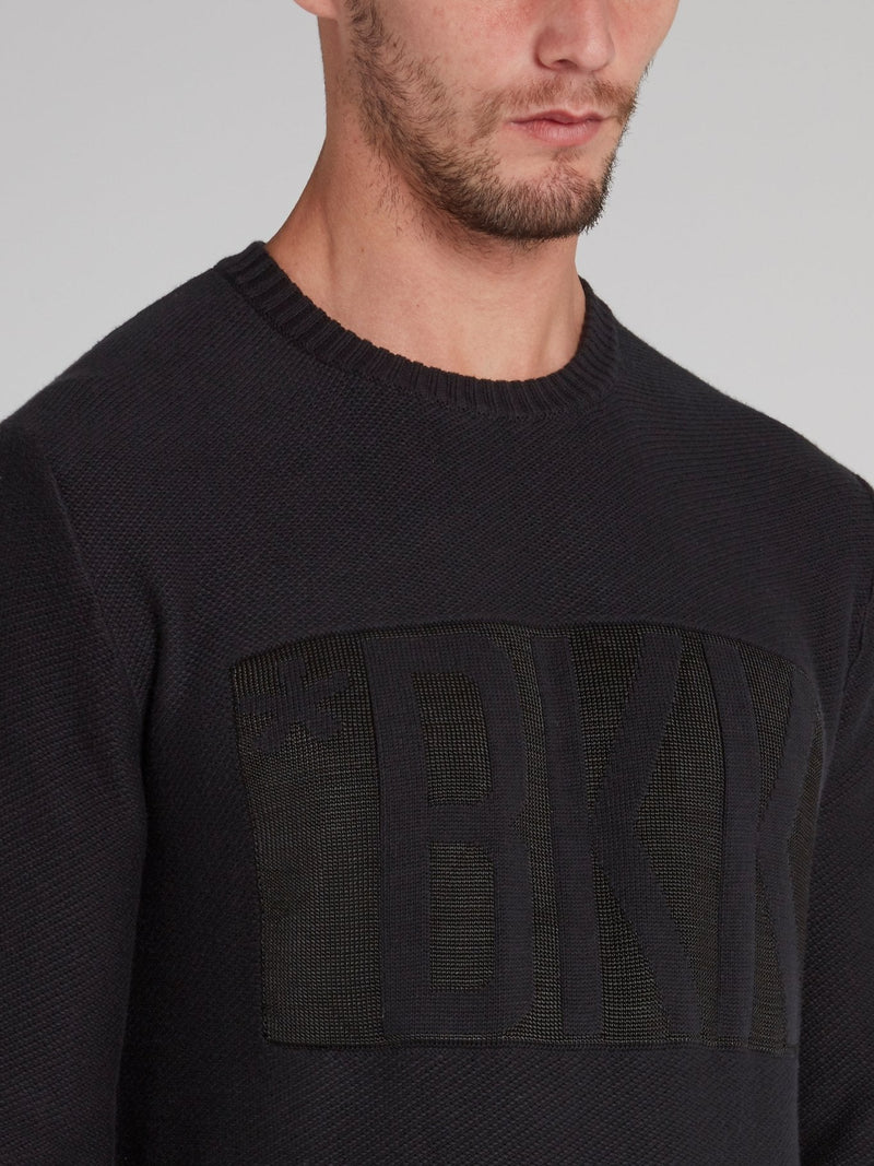 Black Ribbed Edge Statement Sweater