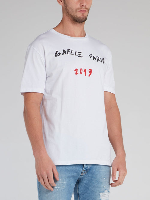 White Crayon Effect Logo T-Shirt