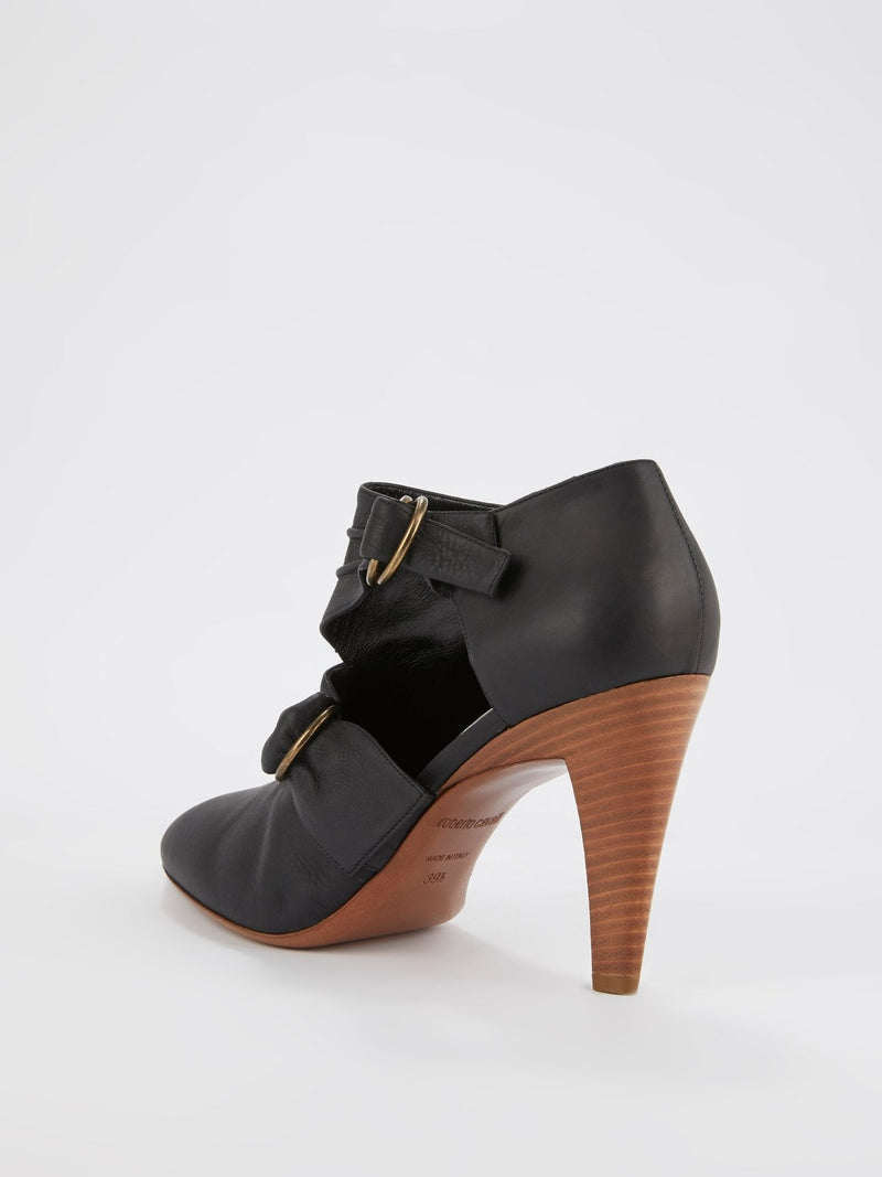 Black Multi-Strap Ankle Boots