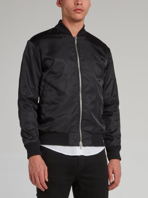 Black Logo Print Sports Jacket