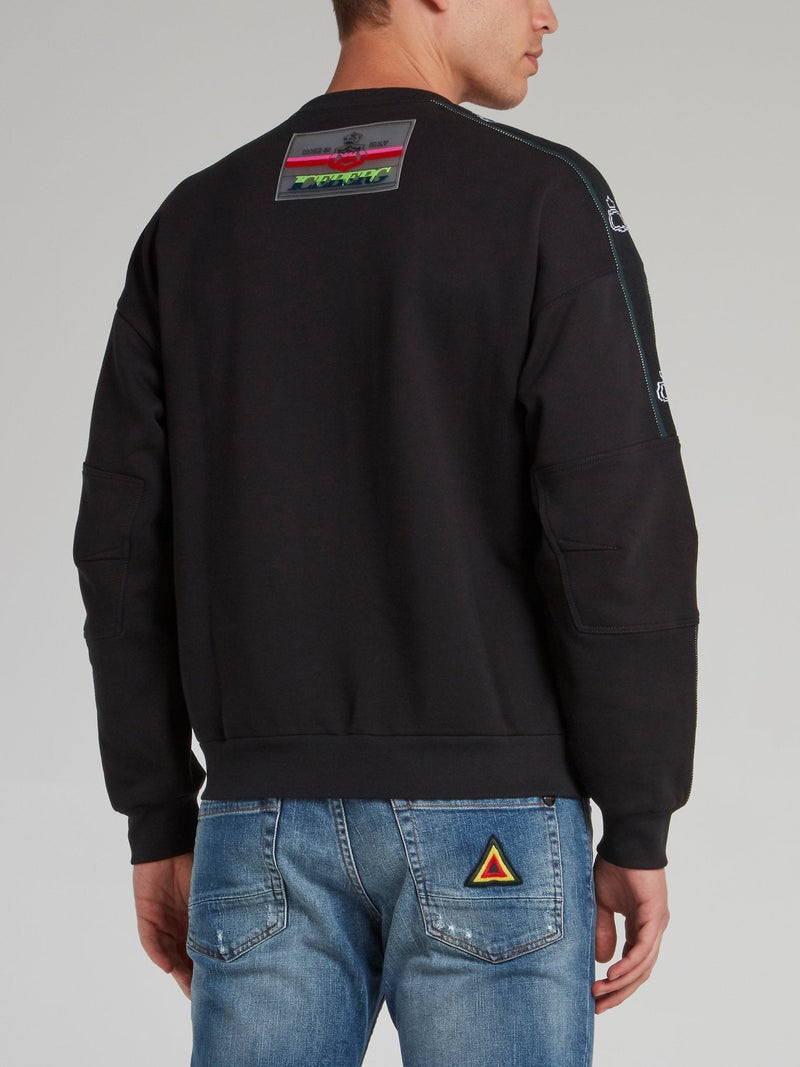 Black Logo Tape Sweatshirt