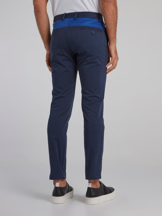 Navy Cropped Chino Pants