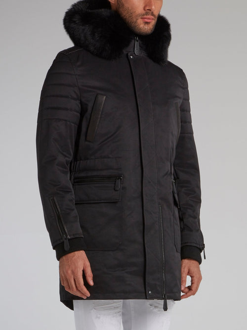 Black Rear Logo Parka