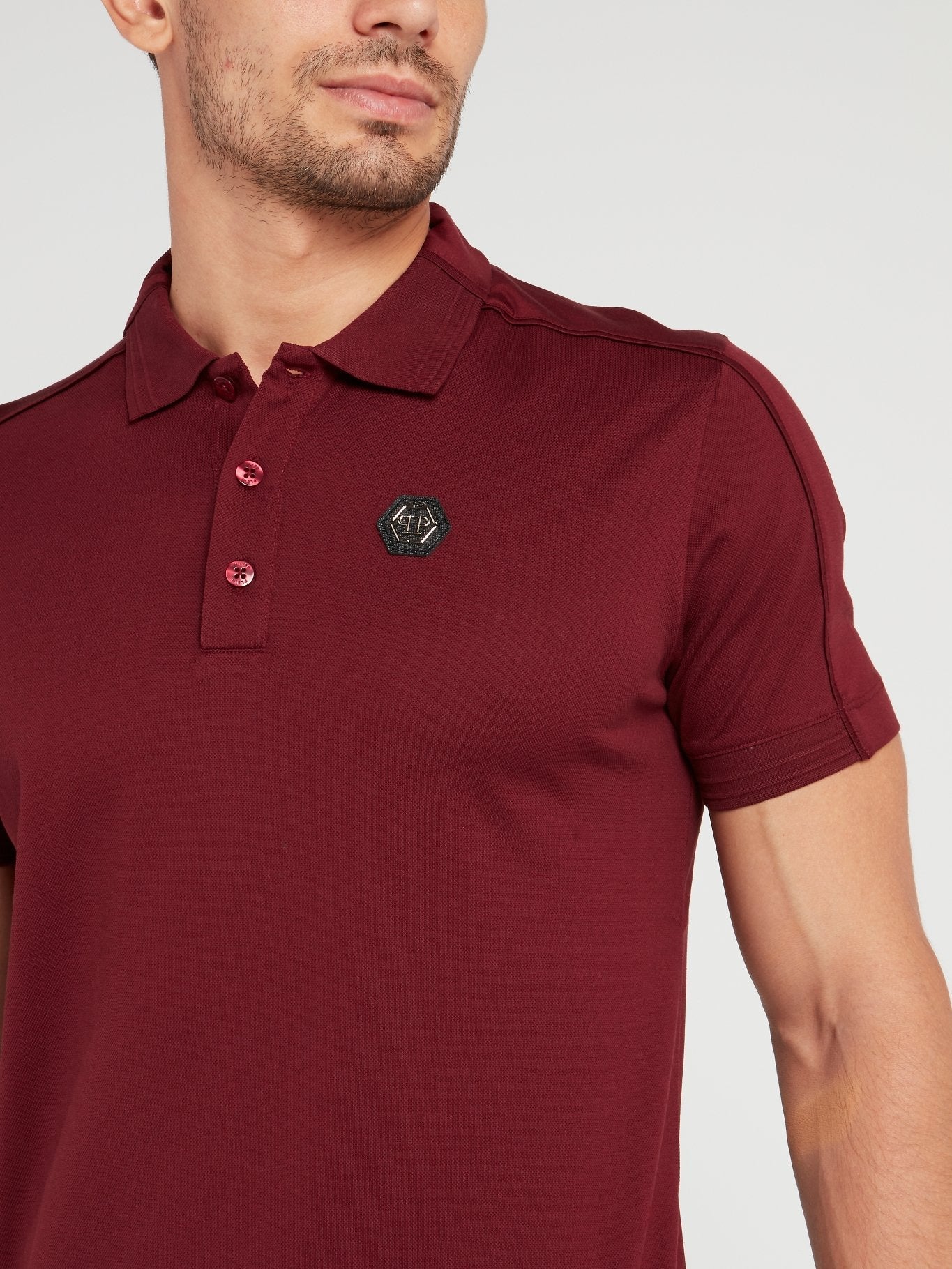 Burgundy Monogram Polo Shirt