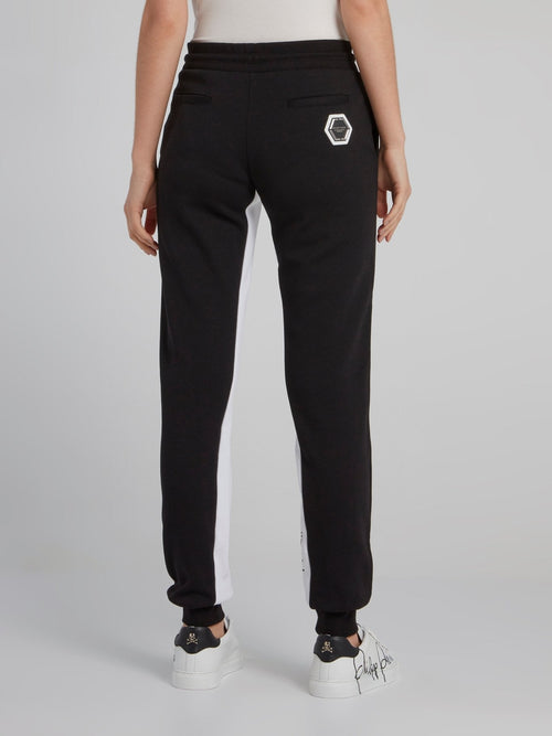 Black Contrast Drawstring Active Trousers