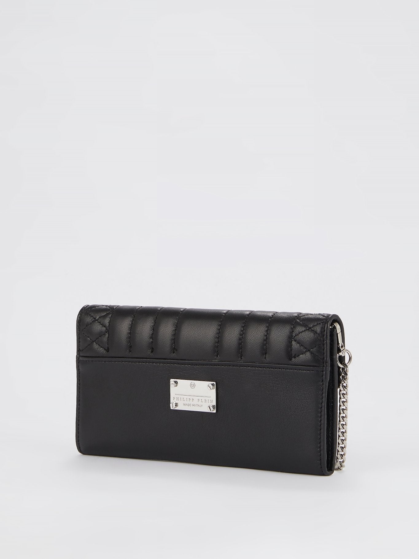 Black Leather Clutch Bag