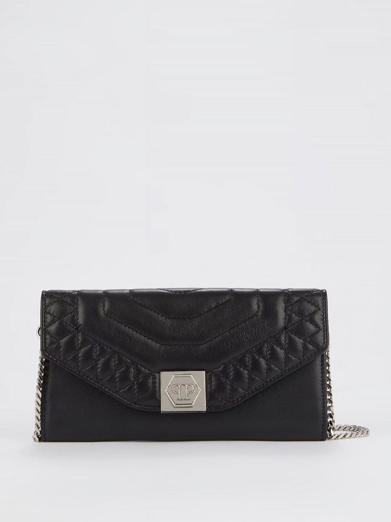 Black Leather Clutch Bag