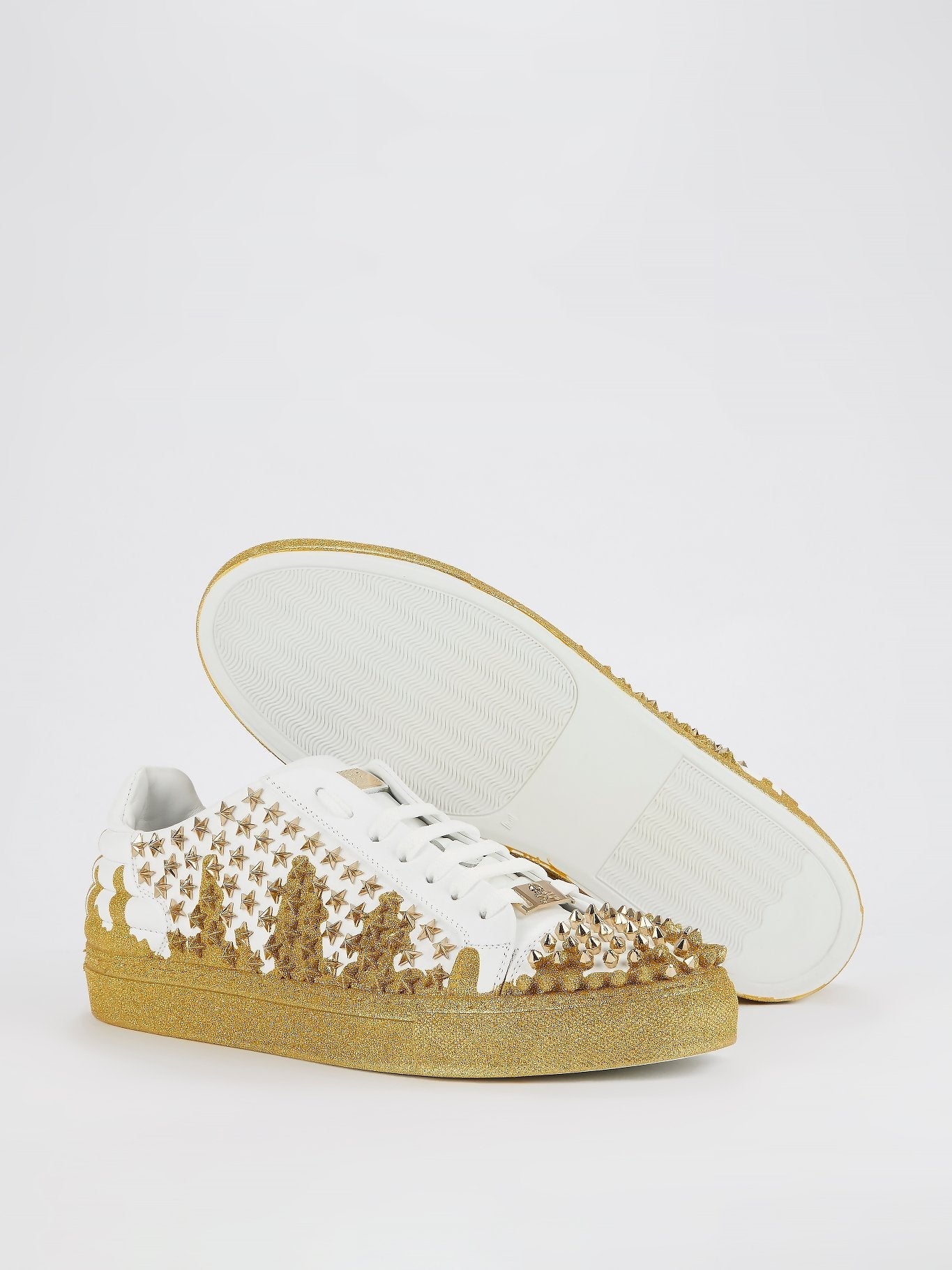 Start Studded Glitter Gold Sneakers