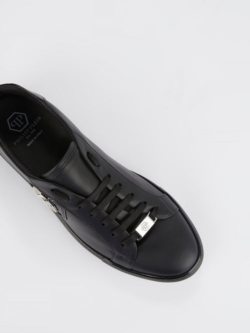 Black Low Top Monogram Sneakers