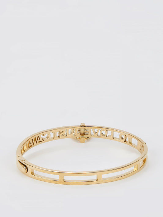 Gold Heart Embellished Bangle