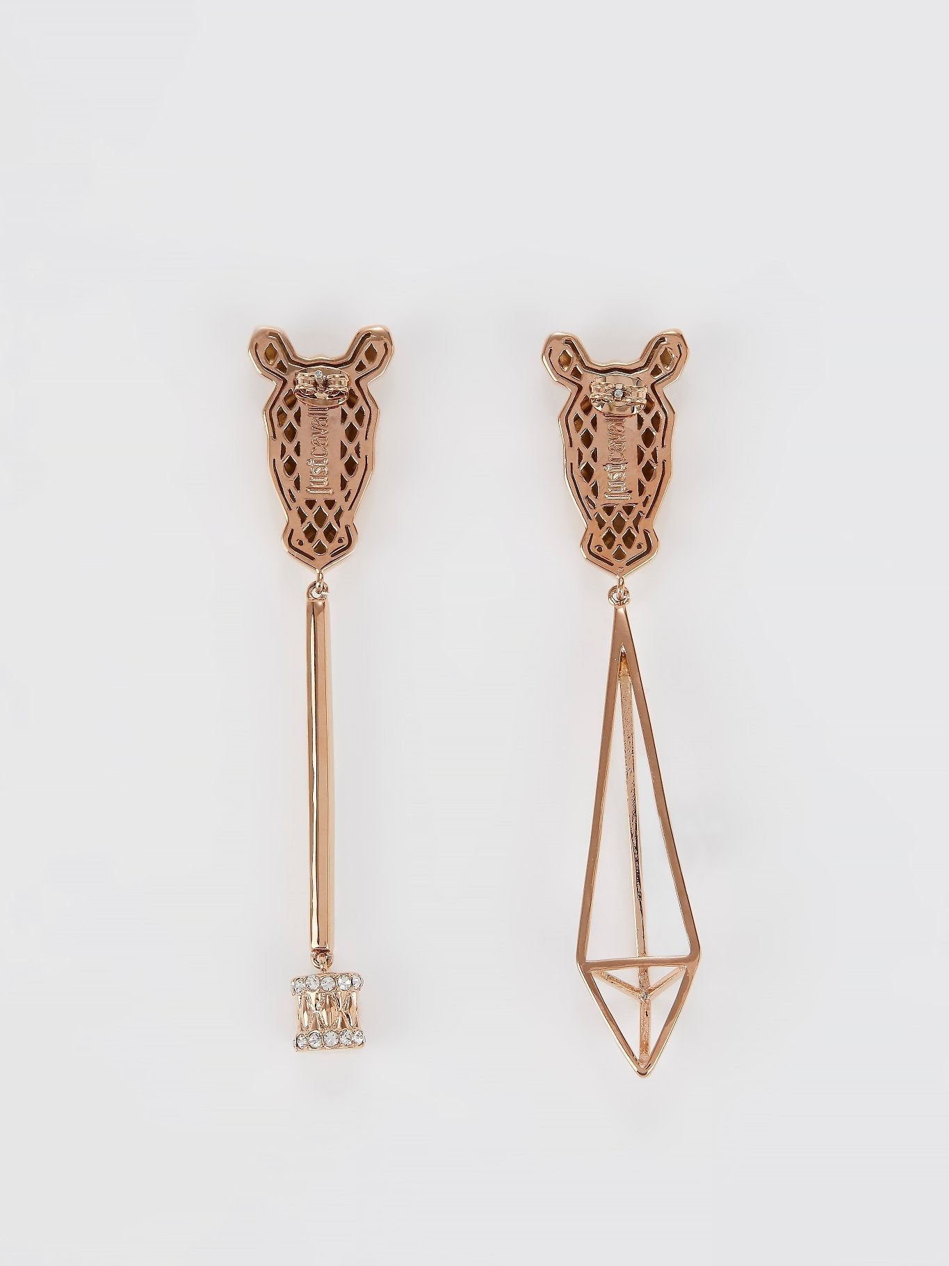 Gold Crystal Studded Cavalli Earrings