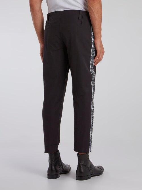 Black Logo Tape Seam Trousers