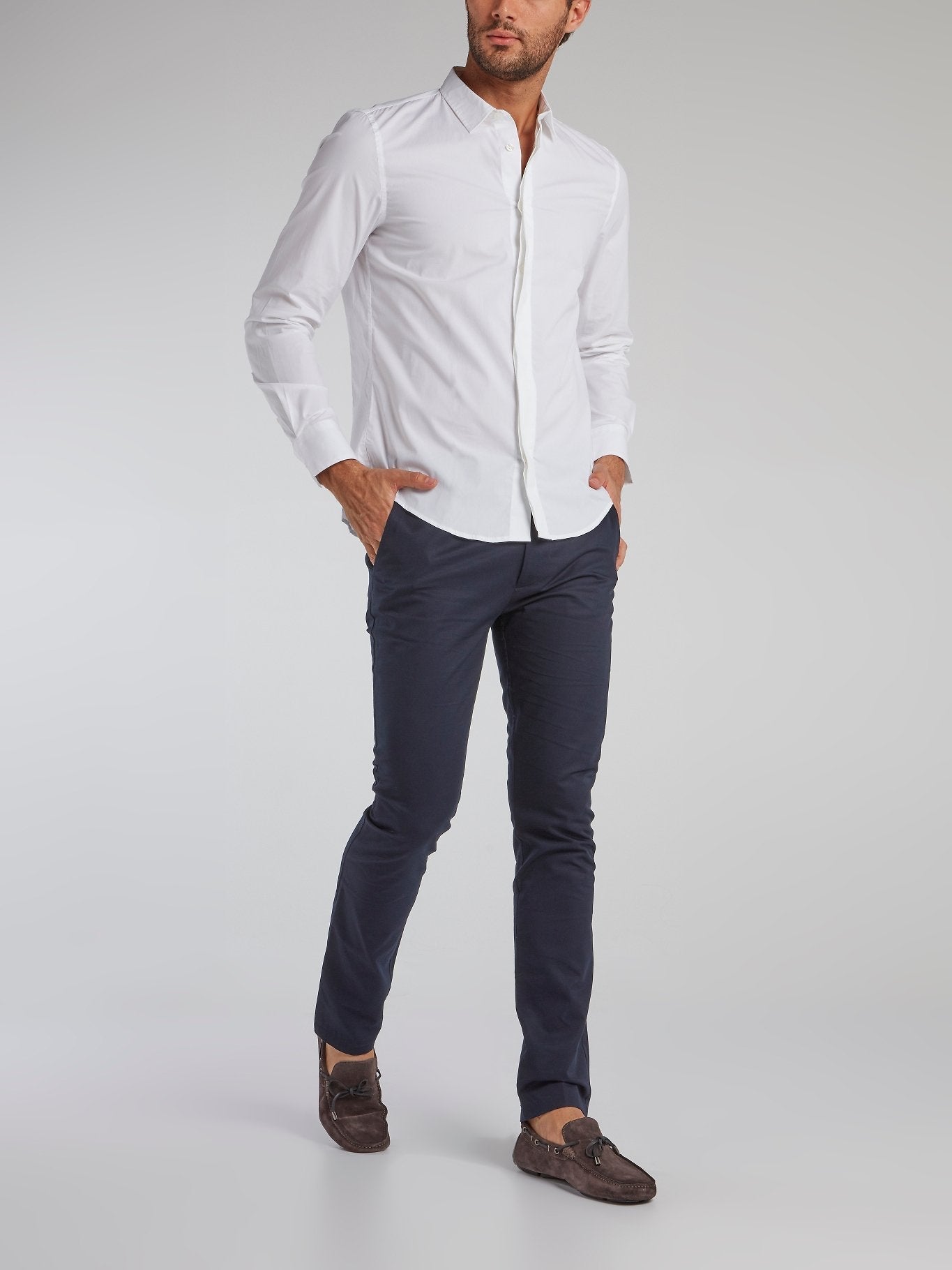 Navy Slim Fit Chino Trousers