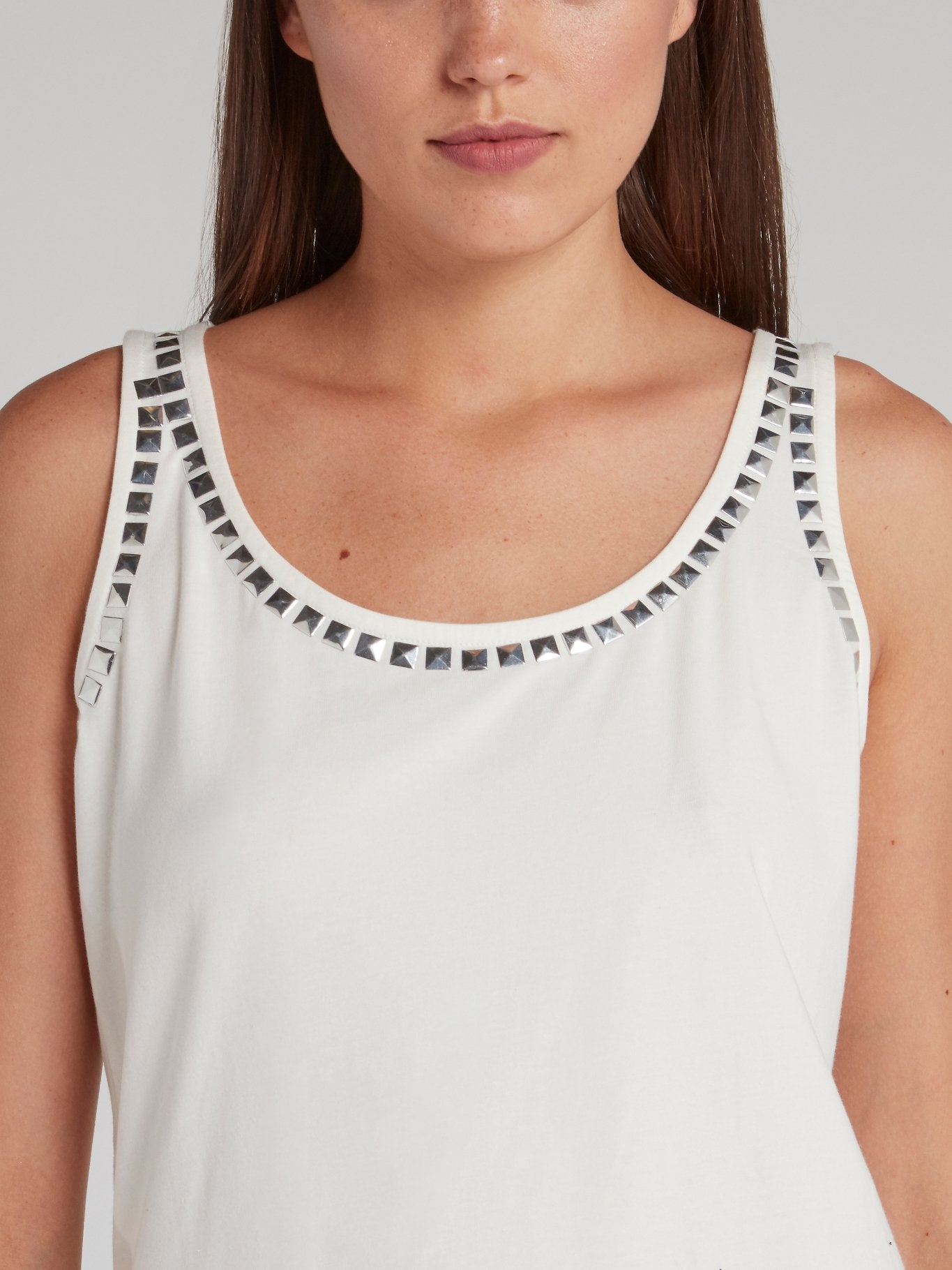 Lisen White Embellished Vest Top