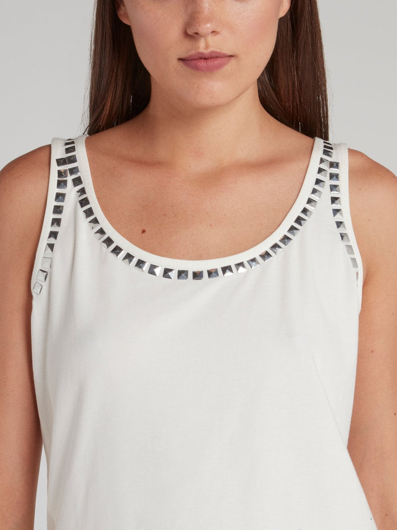 Lisen White Embellished Vest Top