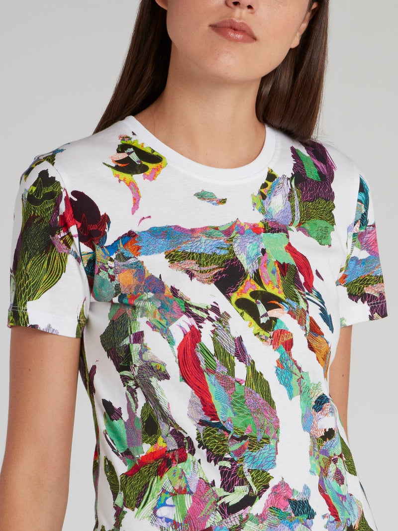 Abstract Panel Printed T-Shirt