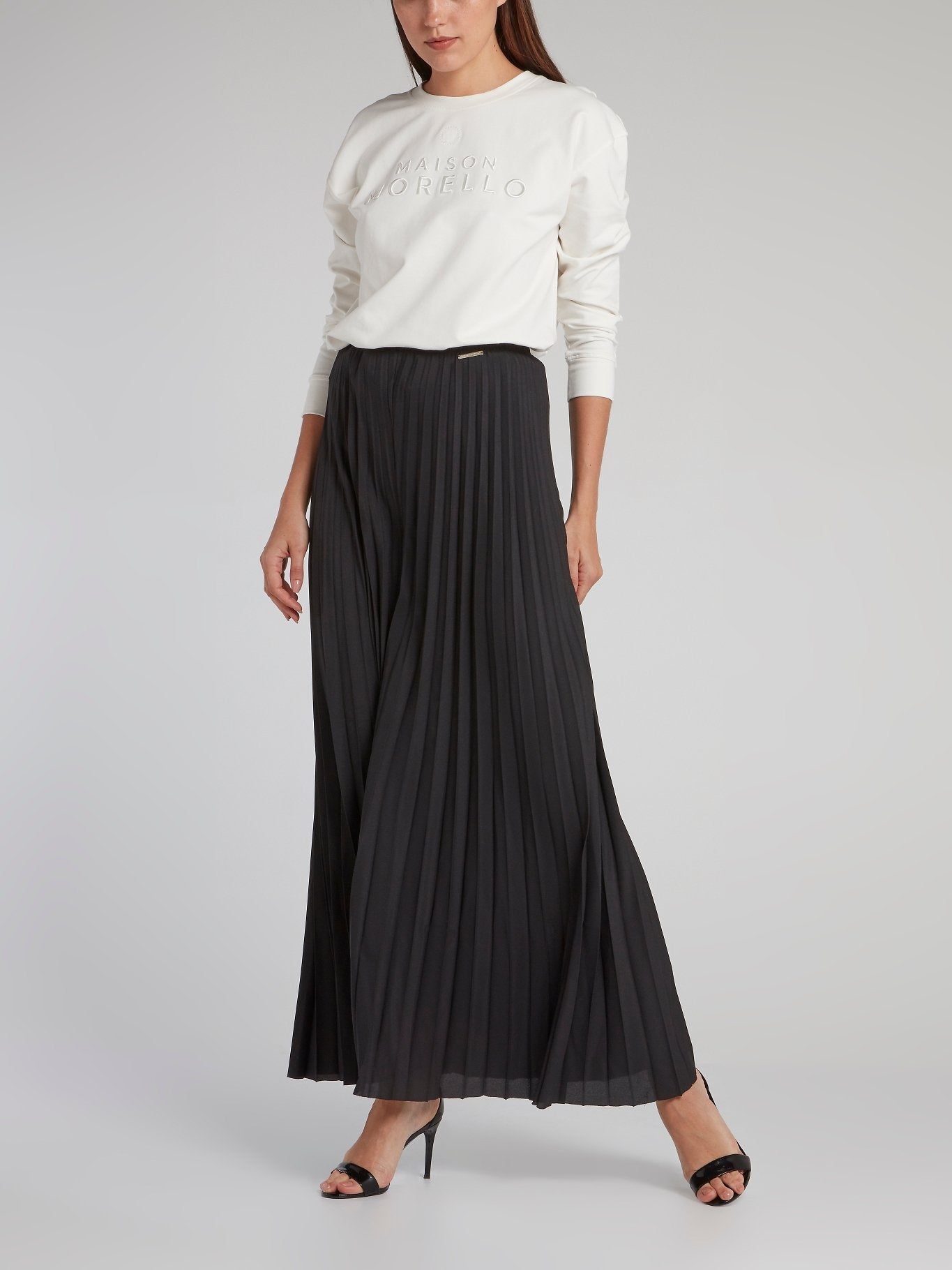 Morgaine Black Pleated Palazzo Pants