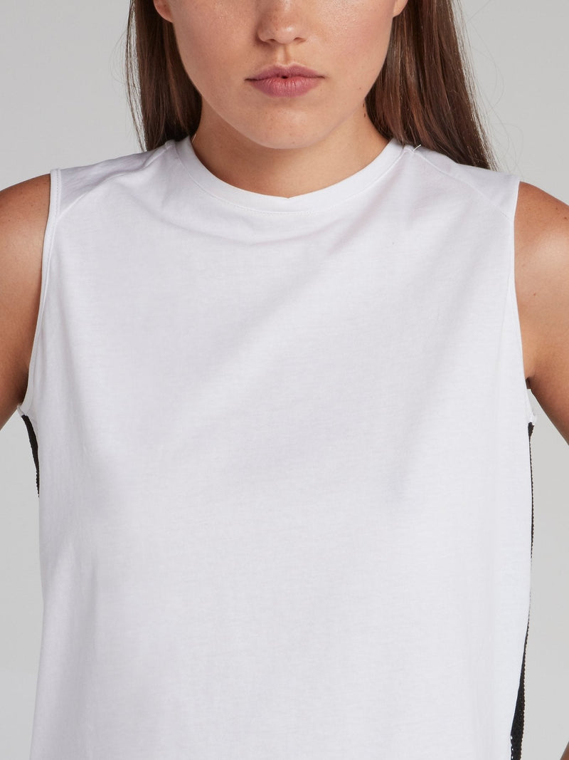 Audrey Net Mesh Panel Cut Off Top