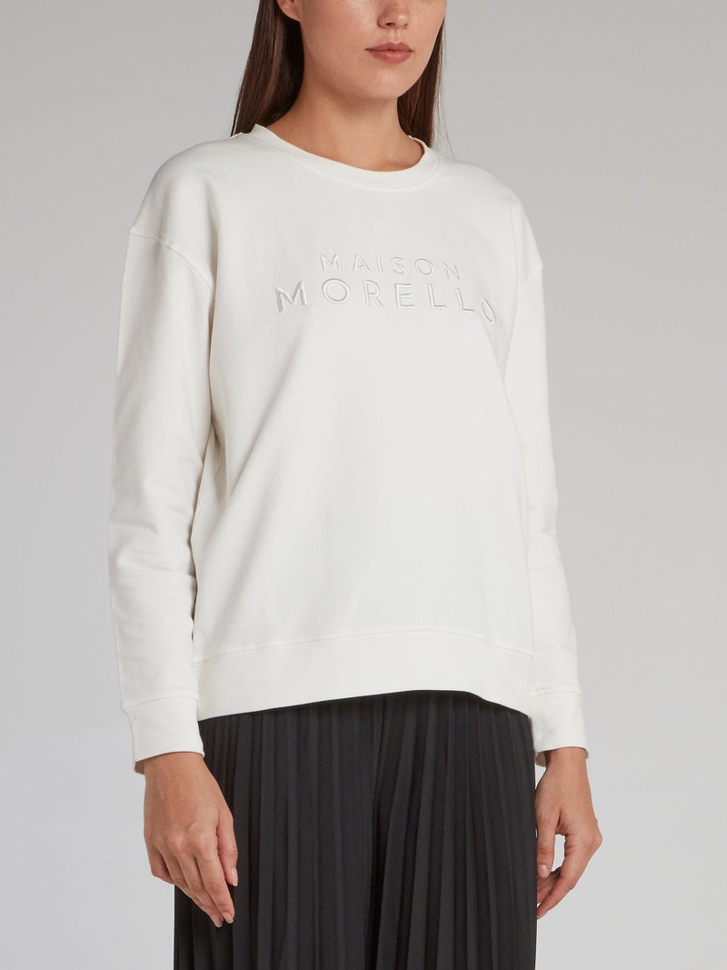 Danielle White Logo Sweatshirt