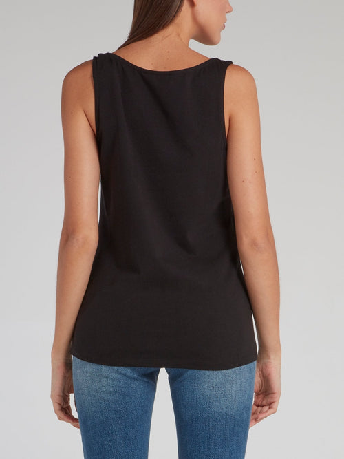 Lisen Black Embellished Vest Top